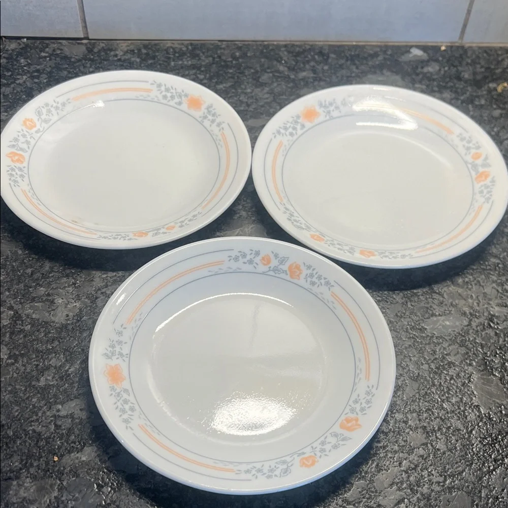 Corelle Apricot Grove  Patterned salad Plates - Set of 3. Like new. Replacements